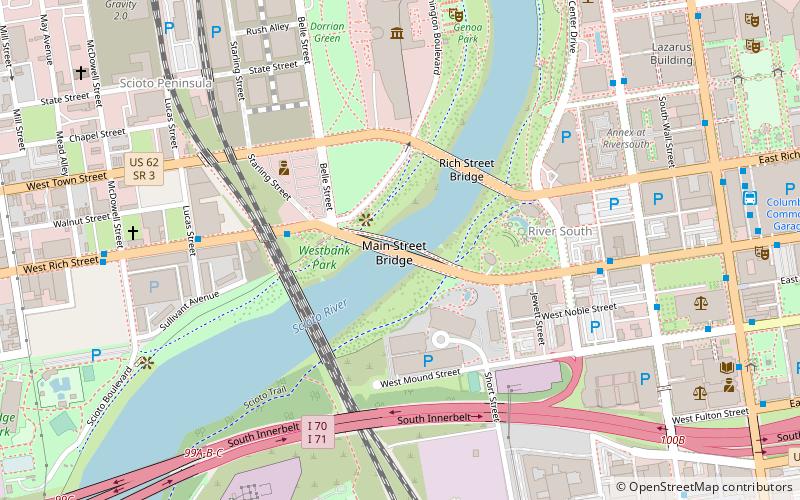 Main Street Bridge location map