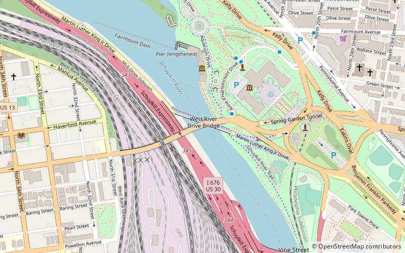 Spring Garden Street Bridge location map