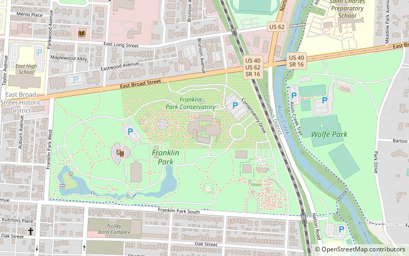 Franklin Park Conservatory location map