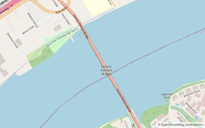 Tacony–Palmyra Bridge location map