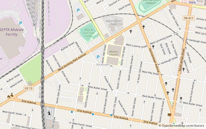 Nicetown–Tioga location map
