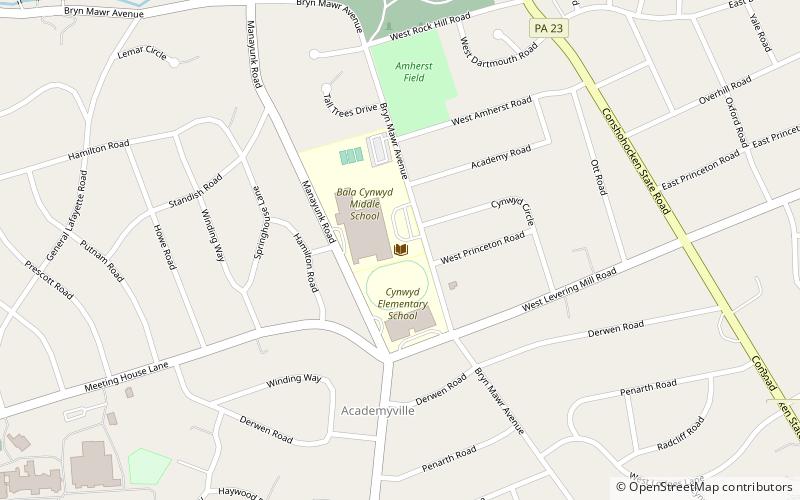 Bala Cynwyd Junior High School Complex location map