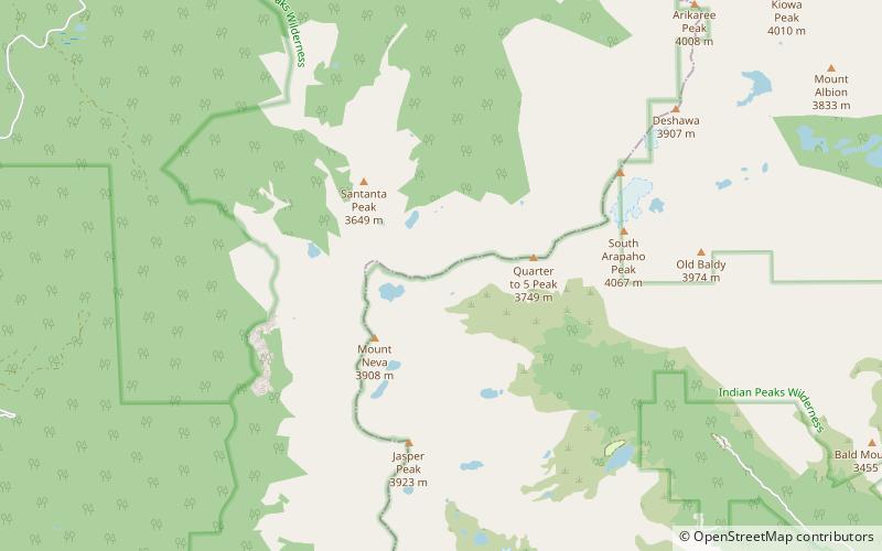 Arapaho Pass location map