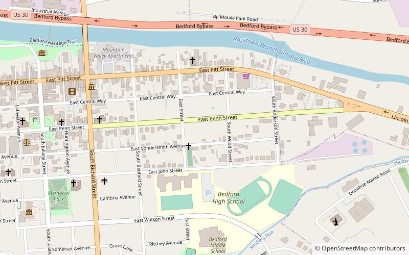 Bedford Historic District location map