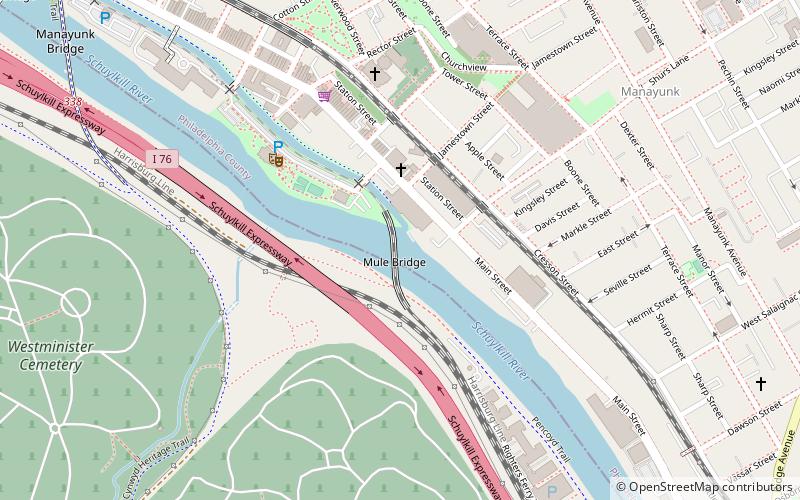 Philadelphia & Reading Railroad Mule Bridge location map