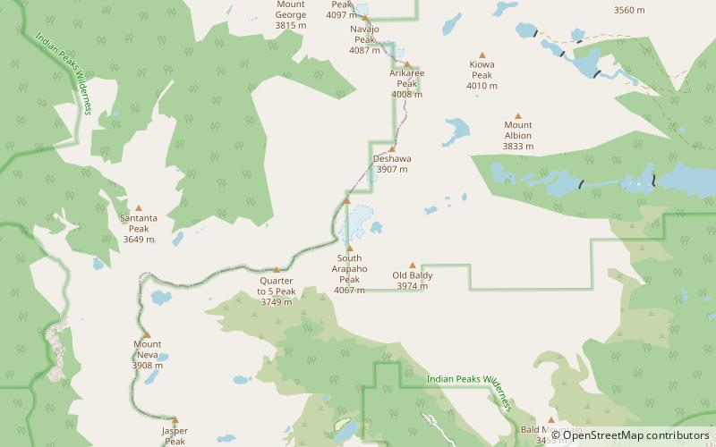 Arapaho Glacier location map
