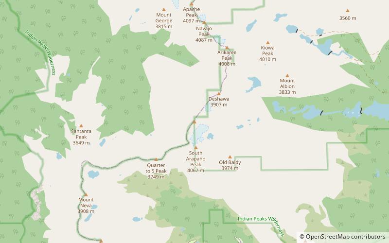 North Arapaho Peak location map