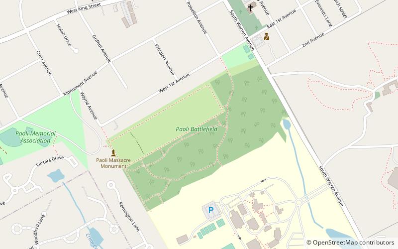 Paoli Battlefield location map