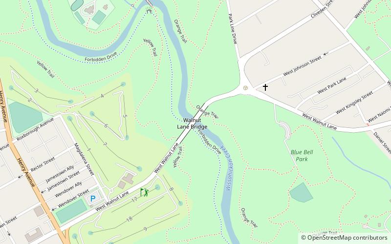 Walnut Lane Bridge location map