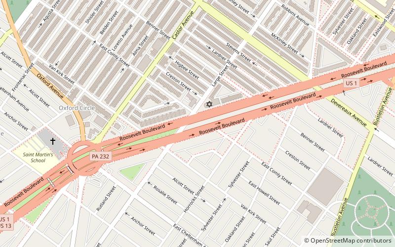 Roosevelt Boulevard location map