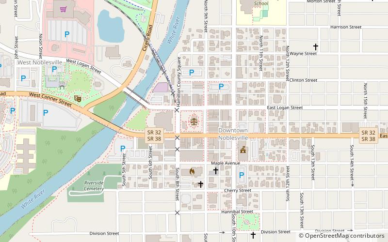 Hamilton County Courthouse location map