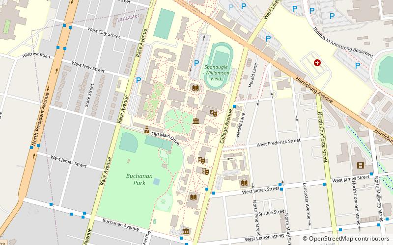 Phillips Museum of Art location map