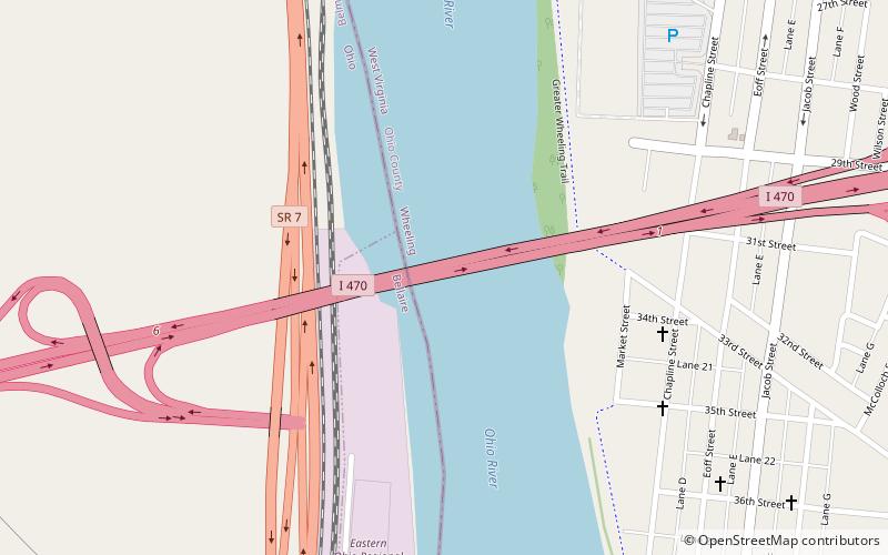 Interstate 470 Bridge location map
