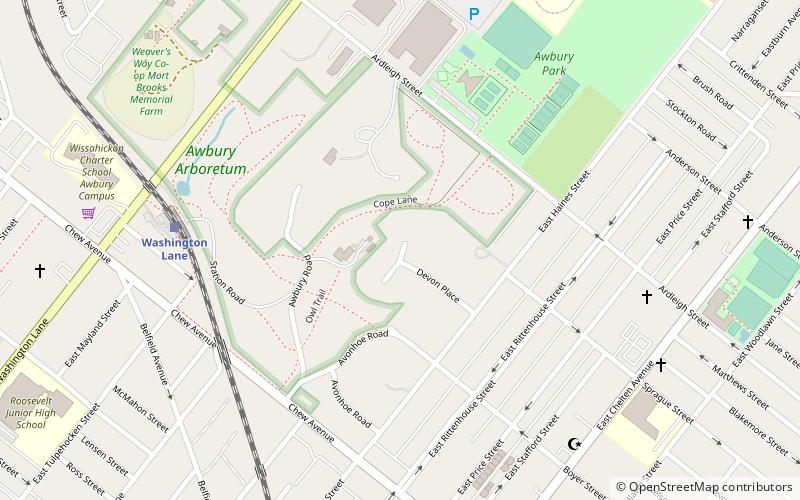 Awbury Arboretum location map