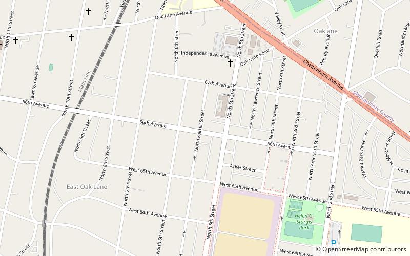 east oak lane philadelphie location map