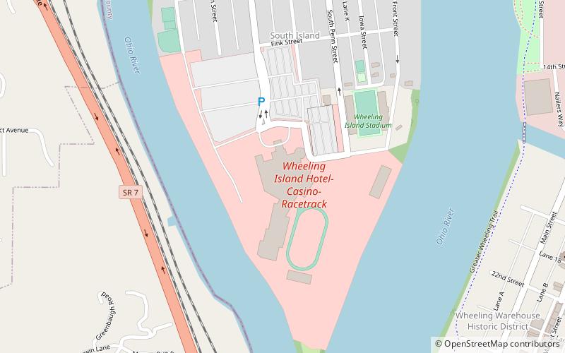 Wheeling Island Hotel-Casino-Racetrack location map