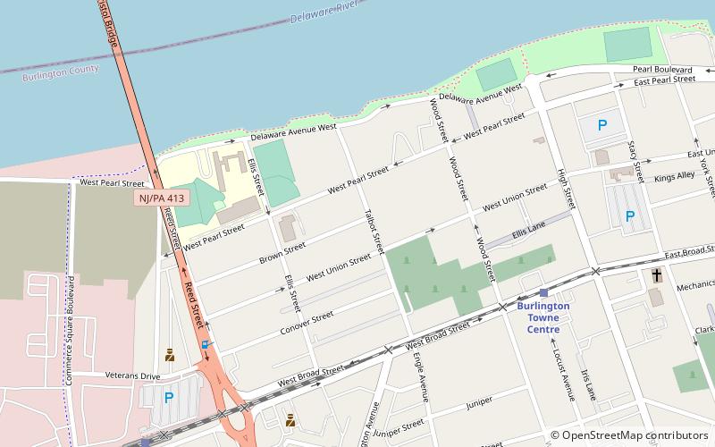 Burlington Historic District location map