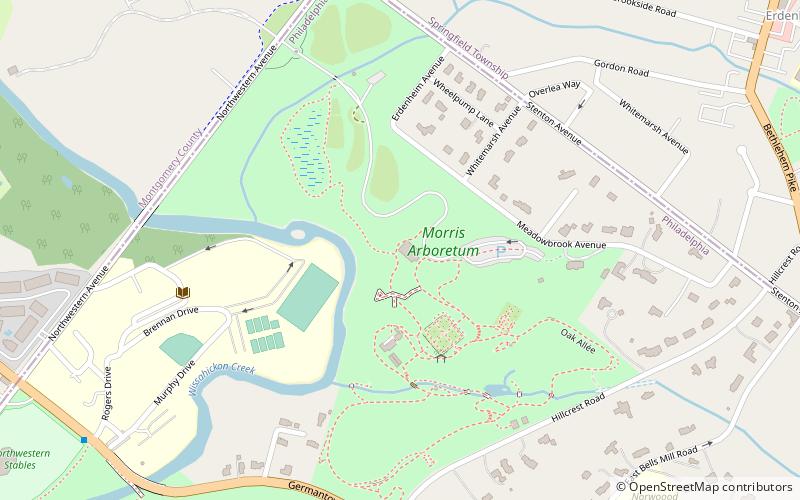 Morris Arboretum location map