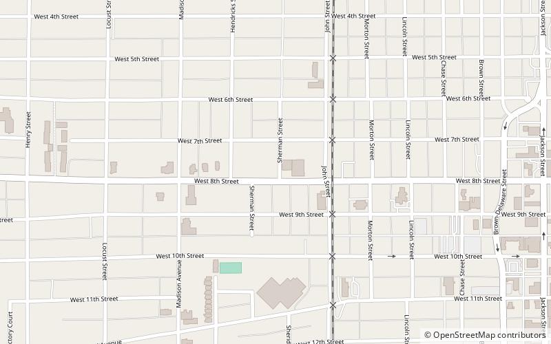 West Eighth Street Historic District location map