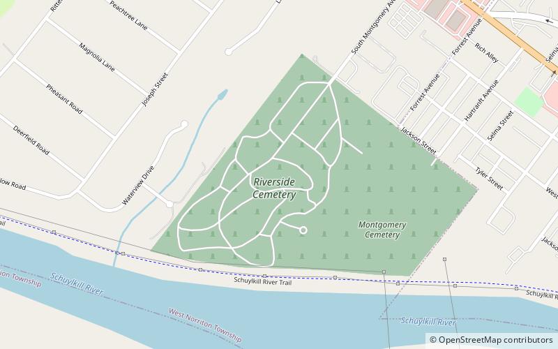 Riverside Cemetery location map