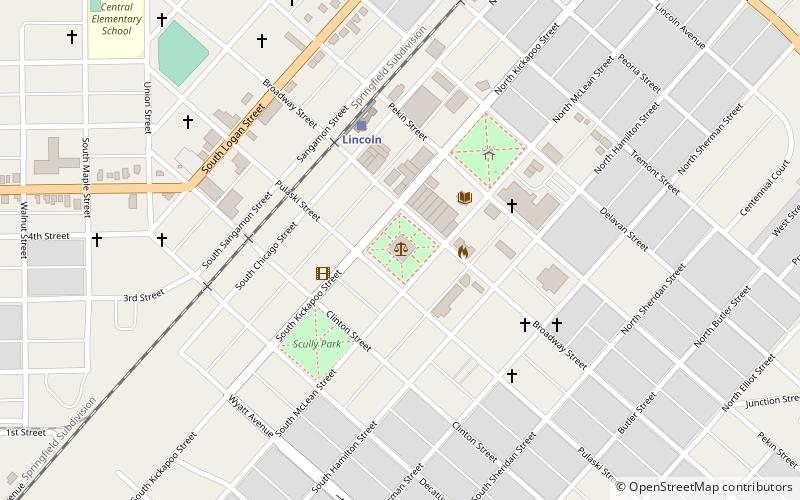 Lincoln Courthouse Square Historic District location map