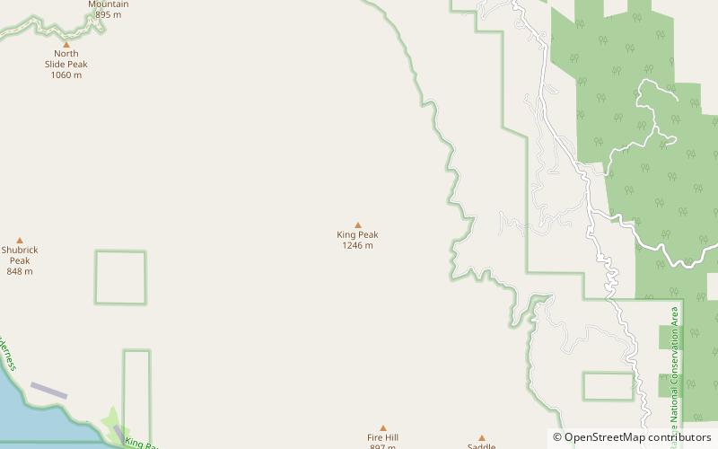 king peak king range wilderness location map