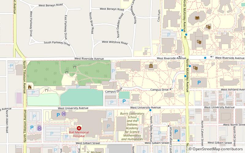 ball state university observatory muncie location map