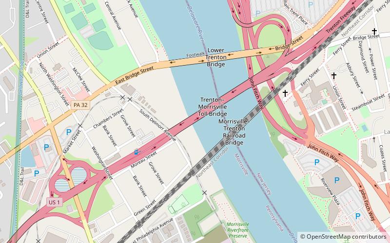 Trenton–Morrisville Toll Bridge location map