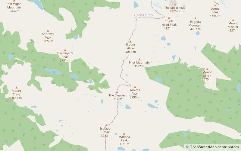 boulder grand pass park narodowy gor skalistych location map