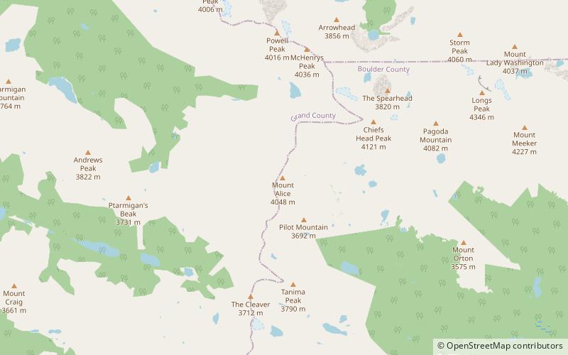 mount alice parc national de rocky mountain location map