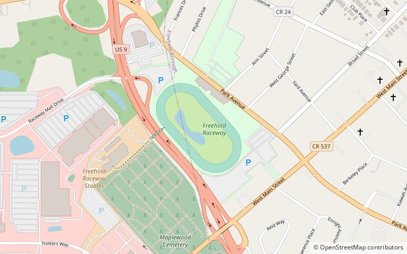 Freehold Raceway location map