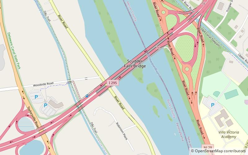 Scudder Falls Bridge location map