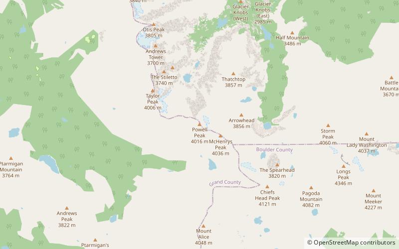 Powell Peak location map