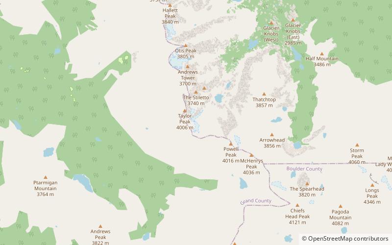 taylor glacier rocky mountain nationalpark location map