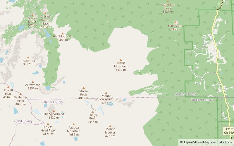 East Longs Peak Trail – Longs Peak Trail – Keyhole Route – Shelf Trail location map