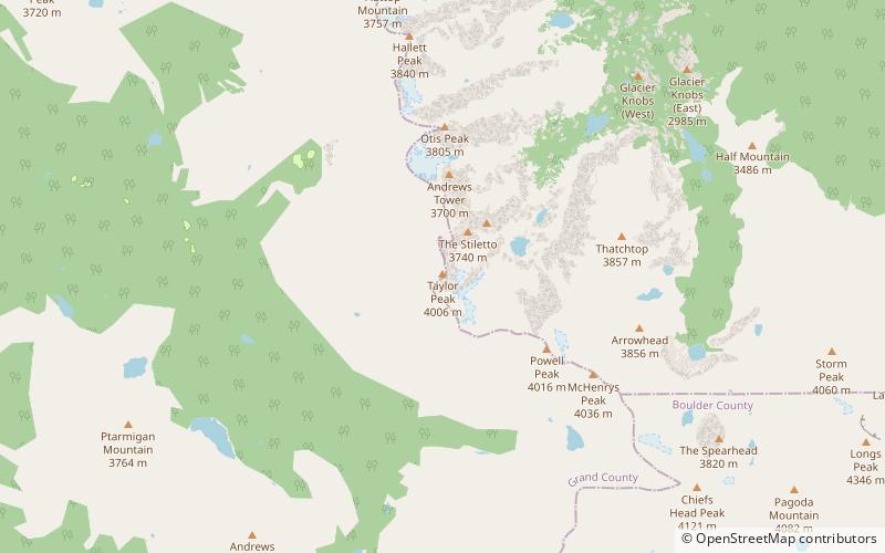 taylor peak parque nacional de las montanas rocosas location map
