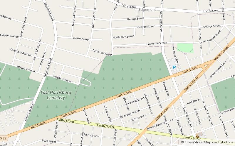 East Harrisburg Cemetery location map