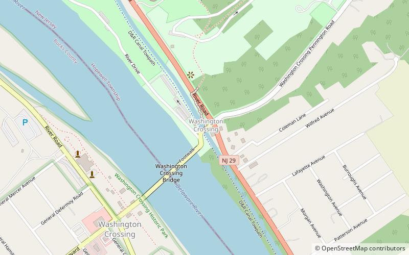 Washington Crossing location map