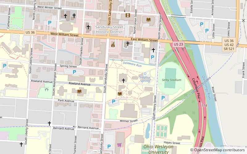 Activism at Ohio Wesleyan University location map