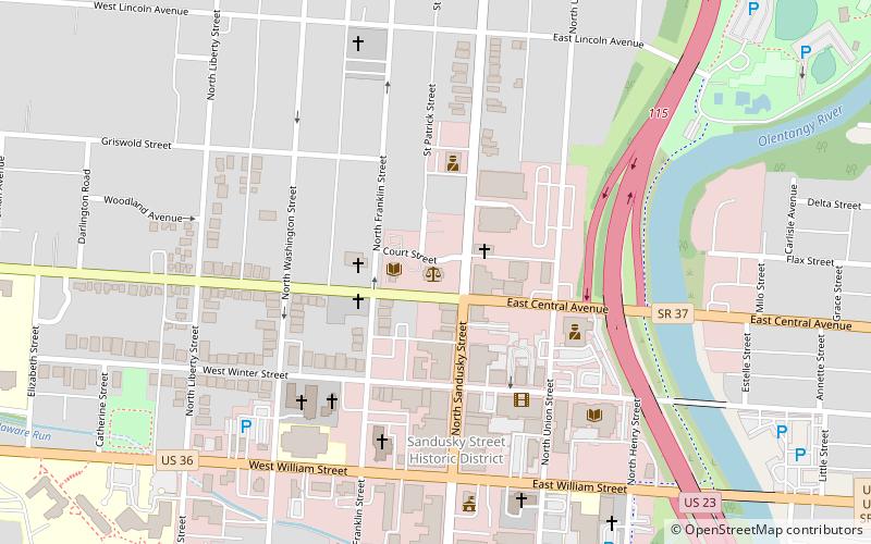 Delaware County Courthouse location map