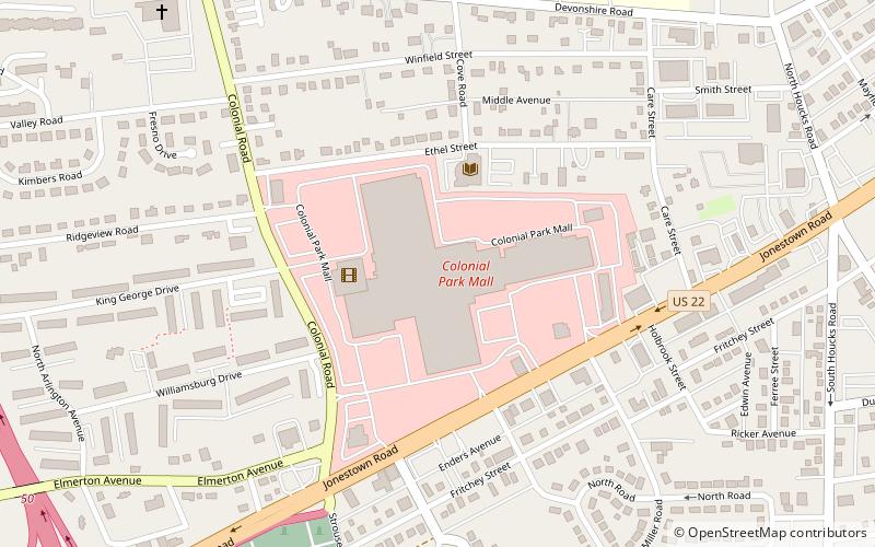 Colonial Park Mall location map