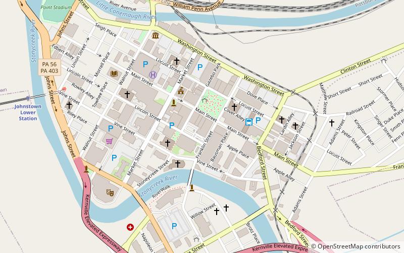 Downtown Johnstown Historic District location map