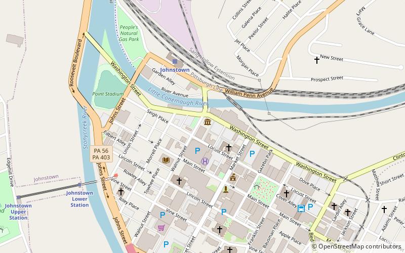 Johnstown Flood Museum location map