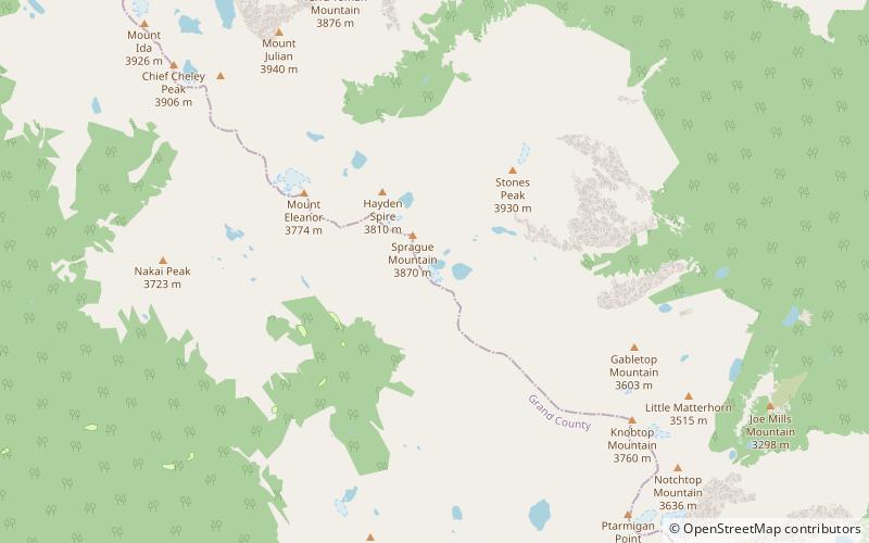 sprague glacier park narodowy gor skalistych location map