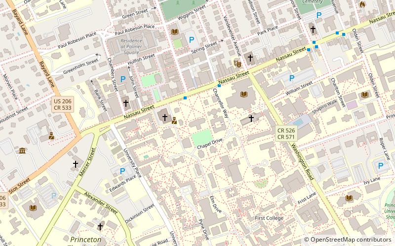 Nassau Hall location map