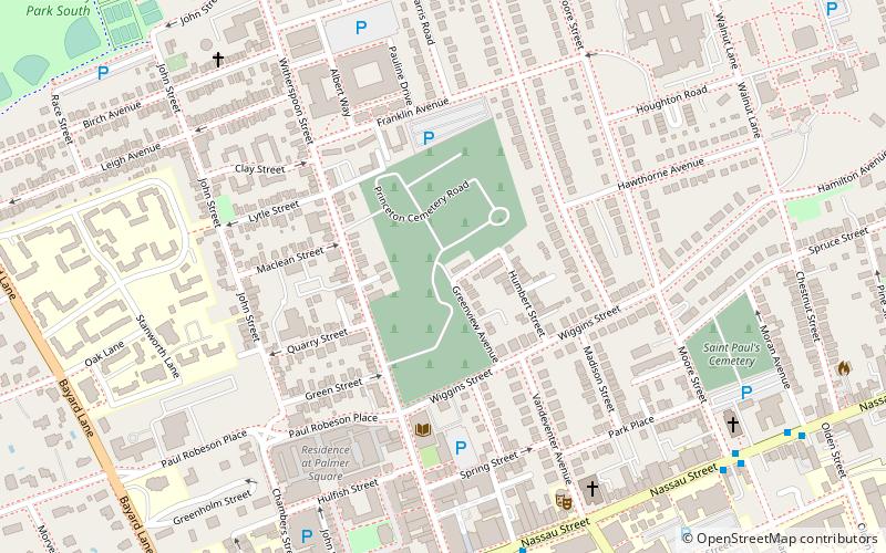 Princeton Cemetery location map