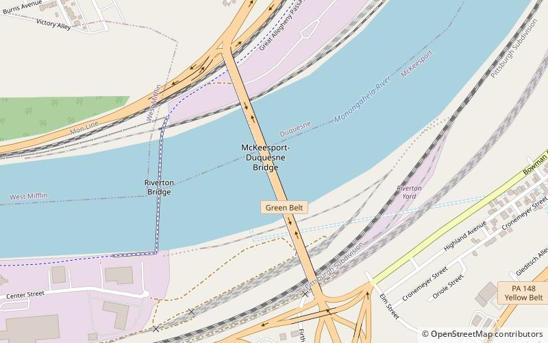McKeesport–Duquesne Bridge location map