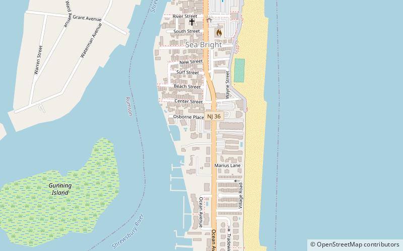 Sea Bright-Monmouth Beach Seawall location map