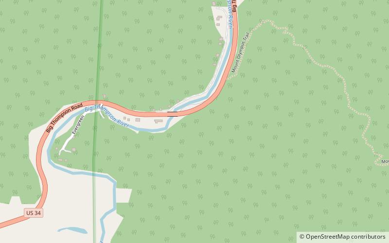 Big Thompson River bridges location map