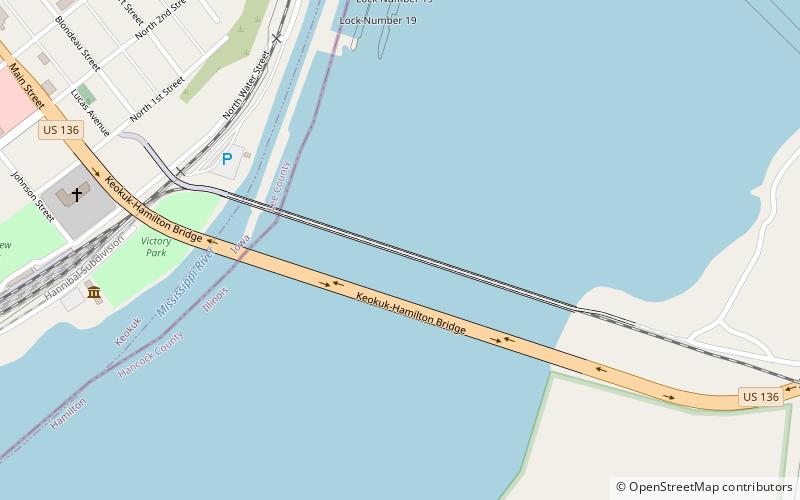 Keokuk Rail Bridge location map